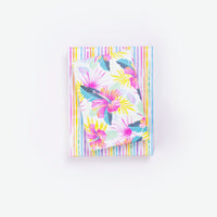 Hibiscus Fan/ Rainbow Stripes